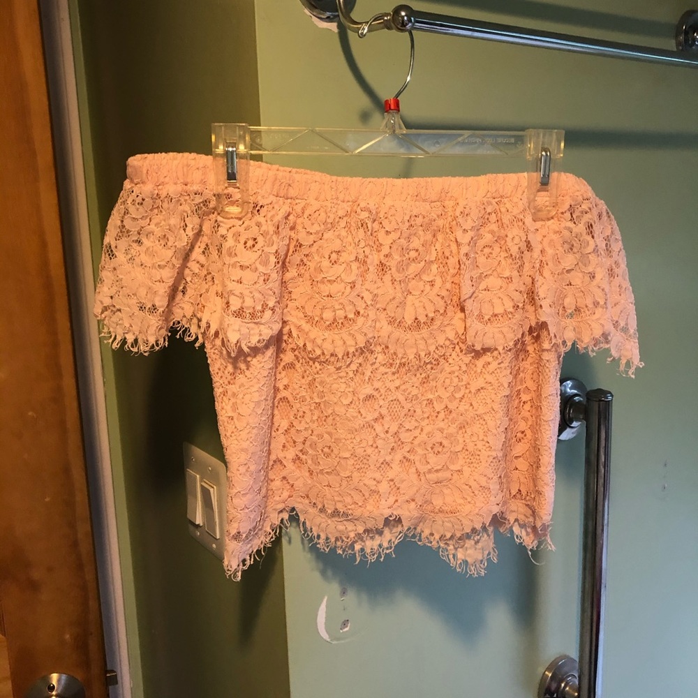 Light pink off the shoulder top
